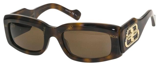 Balenciaga Brown Paris Slim Square 0071 Tortoise Bb Logo Bb0071s Sunglasses