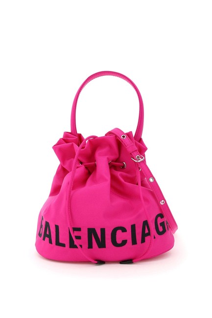 Balenciaga Bucket XS Wheel Pink Canvas Cross Body Bag