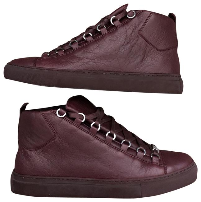 Balenciaga Burgundy Arena High Sneakers