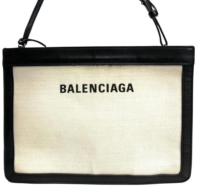 Balenciaga Canvas and Leather Shoulder Bag