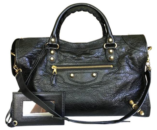 Balenciaga City Black Leather Satchel