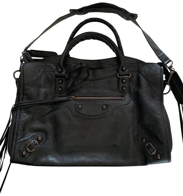 Balenciaga City Black Leather Shoulder Bag