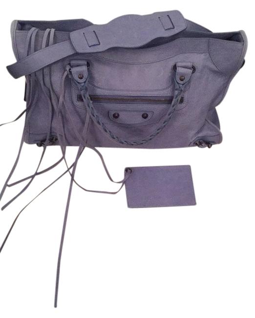 Balenciaga City Blue Leather Tote