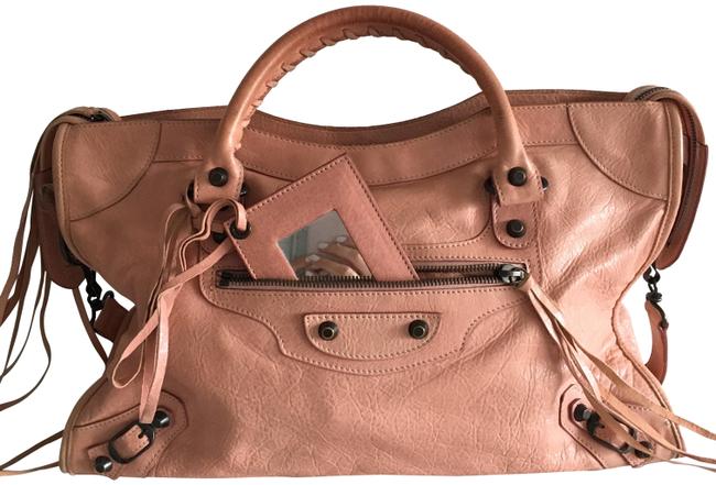 Balenciaga City Classic Salmon Lambskin Leather Shoulder Bag