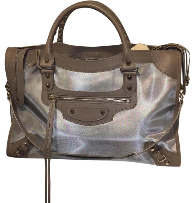 Balenciaga City Grey Leather Satchel