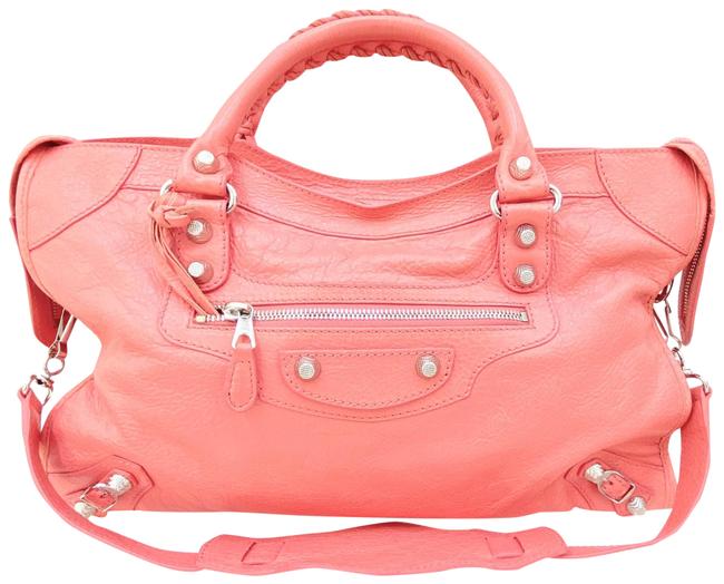 Balenciaga City Pink Lambskin Leather Shoulder Bag