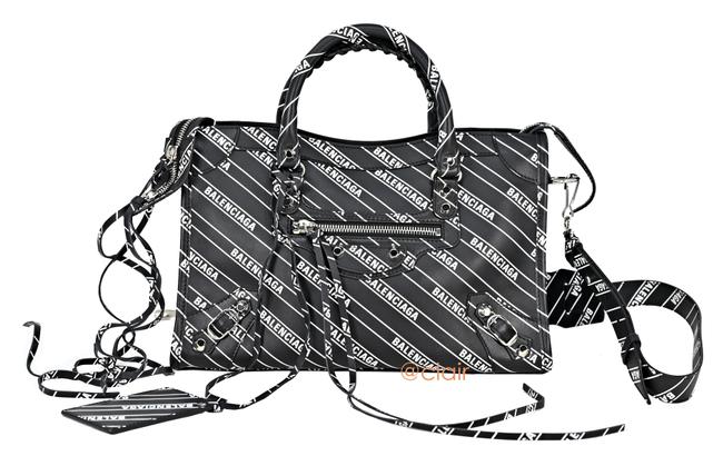 Balenciaga Classic City Logo Black Leather Satchel