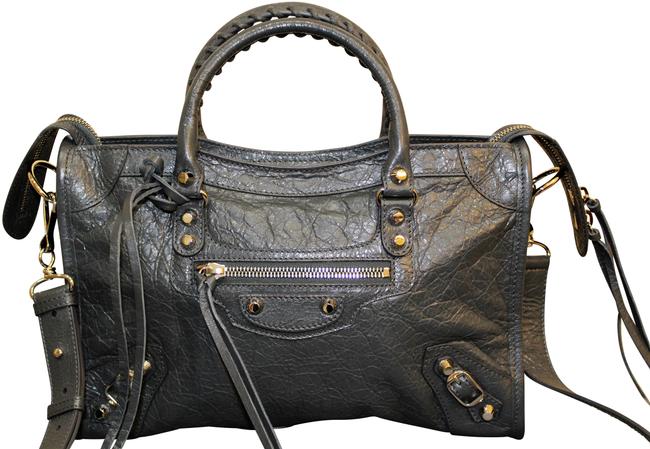 Balenciaga Classic City S: Silver Hw Grey Leather Cross Body Bag