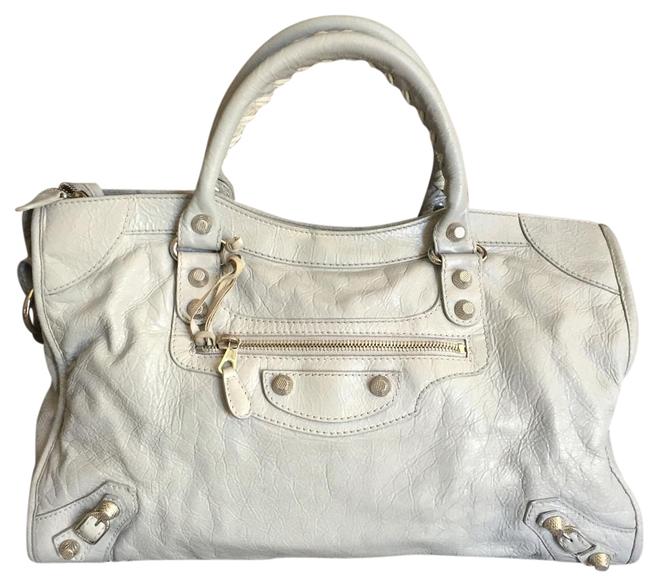 Balenciaga Classic City Silver Grey Leather Satchel