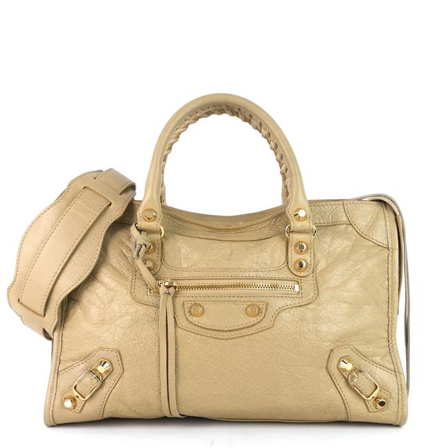 Balenciaga Classic City Small Agneau Beige Lambskin Leather Satchel