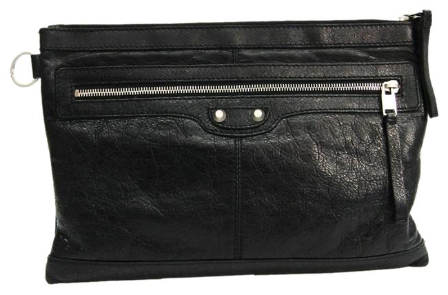 Balenciaga Classic Clip M 273022 Black Leather Clutch