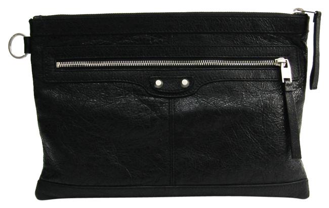 Balenciaga Classic Clip M 273022 Womens Black Leather Clutch