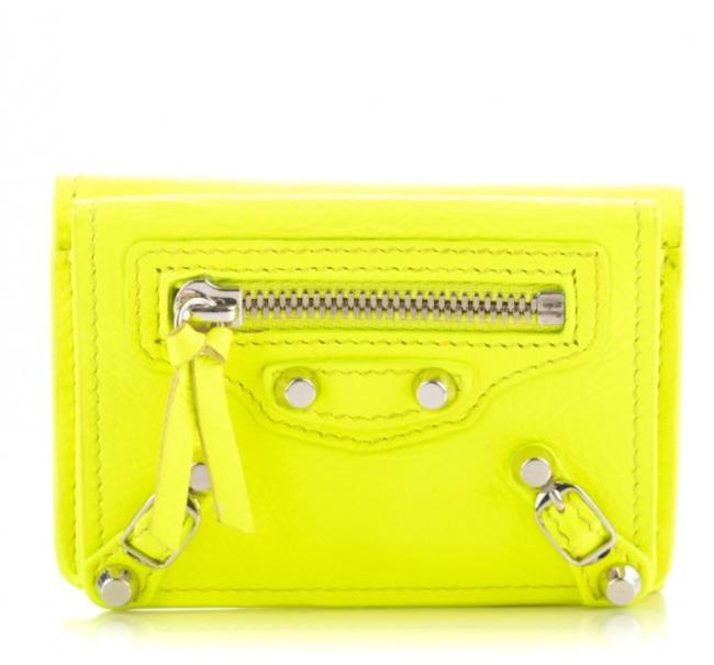 Balenciaga Bright Yellow Neon Classic Mini Wallet