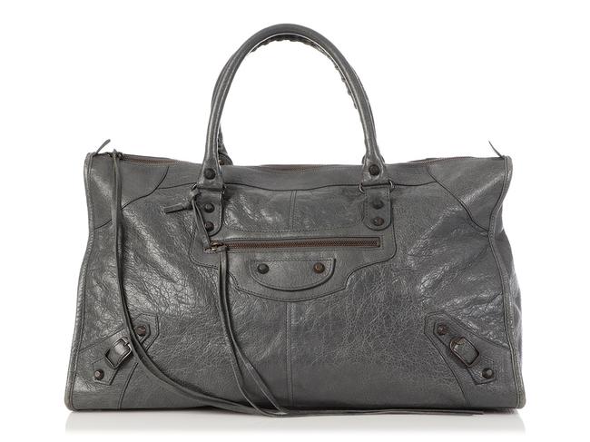 Balenciaga Classic Work Gray Leather Satchel