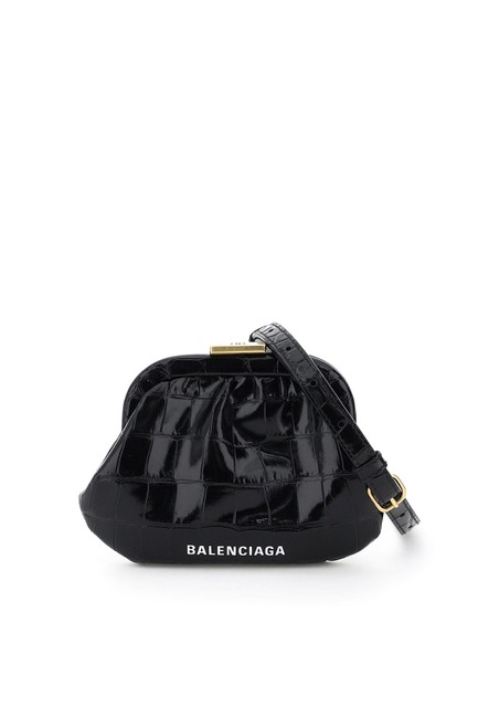 Balenciaga Cloud Coin Purse Black Clutch