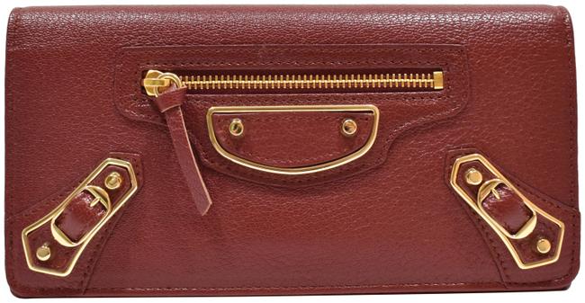 Balenciaga Dark Red Edge Goatskin Money Wallet