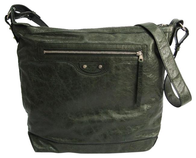 Balenciaga Day 272409 Womens Khaki Leather Shoulder Bag