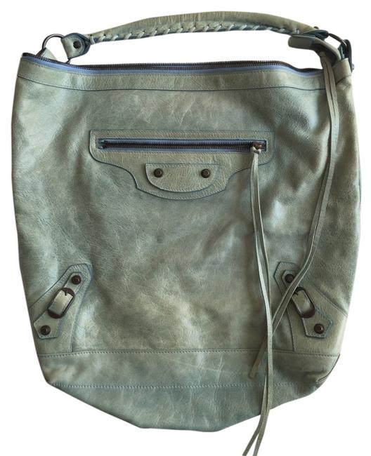 Balenciaga Day Mint Lambskin Shoulder Bag