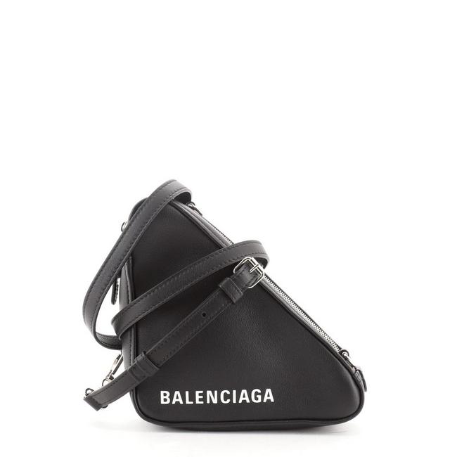 Balenciaga Duffle Bag XS Triangle Black Leather Satchel