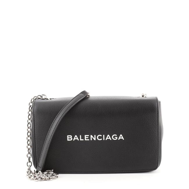 Balenciaga Everyday Chain Wallet Small Black Leather Cross Body Bag