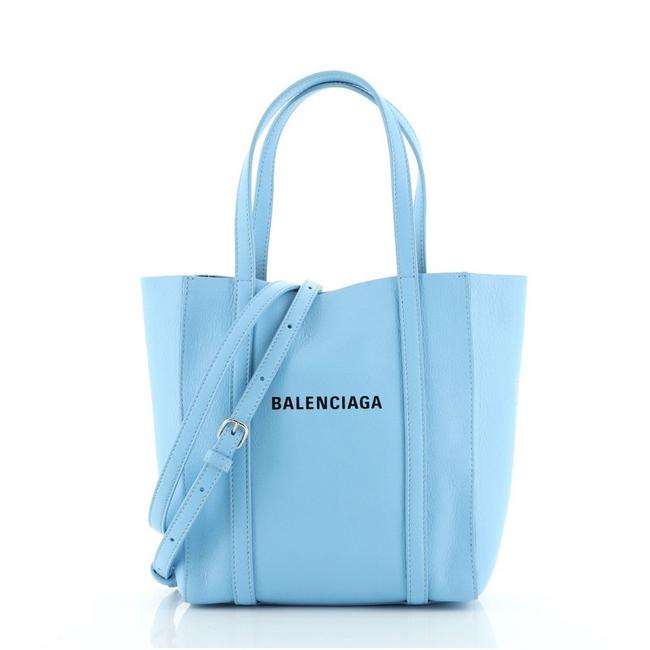 Balenciaga Everyday Xxs Blue Leather Tote
