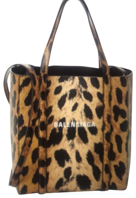 Balenciaga Everyday Xxs Leopard Beige Leather Tote
