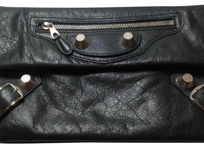 Balenciaga Giant 12 Black Lambskin Leather Clutch