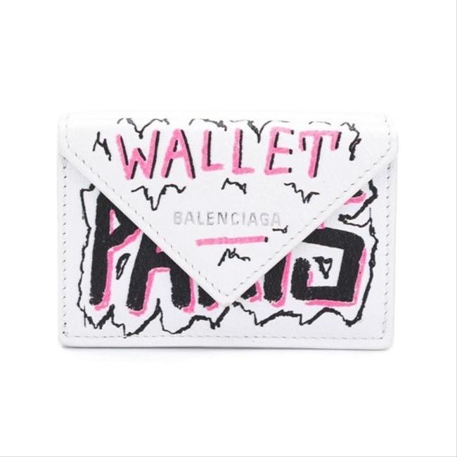 Balenciaga Graffiti Logo Printed Papier Leather Wallet