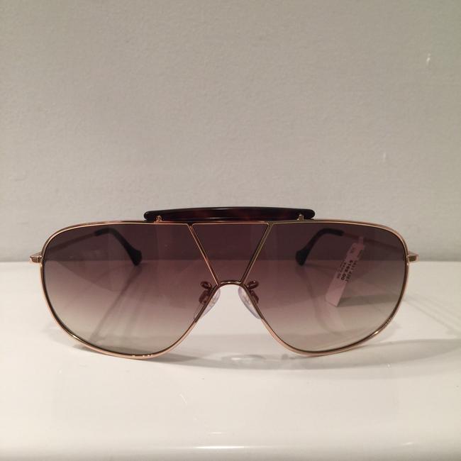 Balenciaga Gray Gold Metal Shield Bar Sunglasses