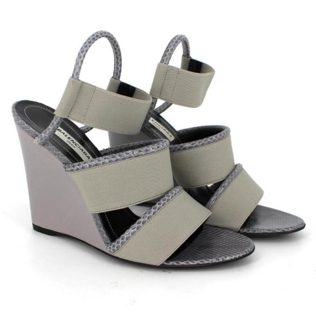 Balenciaga Gray New Elastic Sandals Wedges