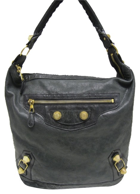 Balenciaga Green Blue Leather Shoulder Bag