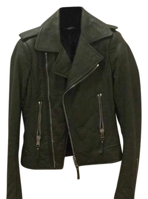 Balenciaga Green Classic Biker Jacket2 XS