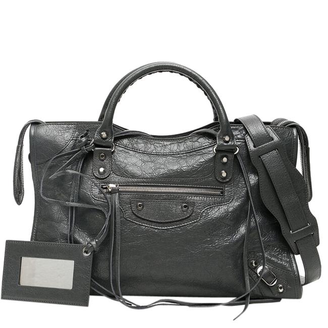 Balenciaga Grey Leather Classic City Bag Wristlet