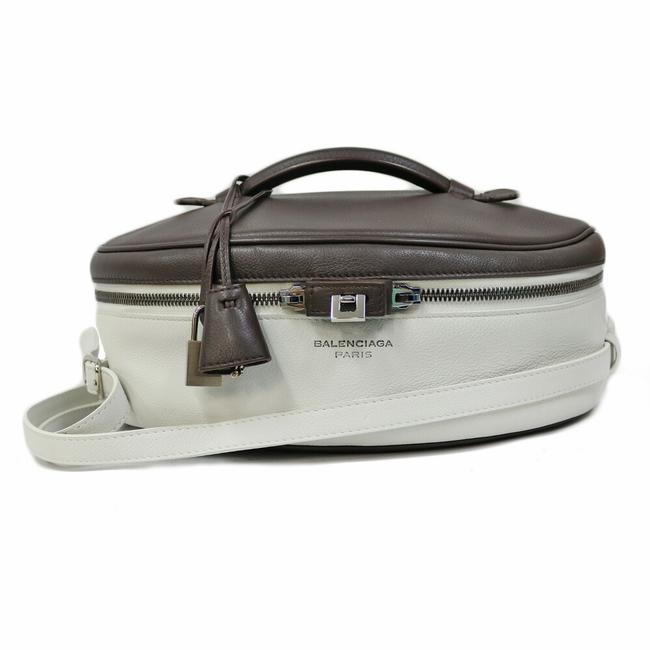 Balenciaga Handbag 2way Ladies BrownWhite Shoulder Bag