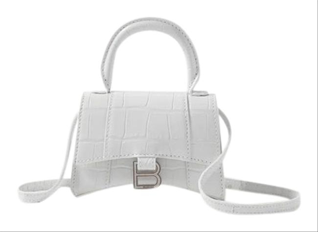 Balenciaga Hourglass Nano Croc effect Leather Tote