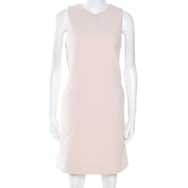Balenciaga L Pink Crepe Sleeveless Pocket Detail Dress