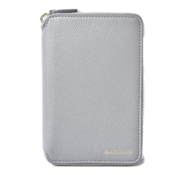 Balenciaga Light Gray Round Zipper 553888 Outlet Wallet