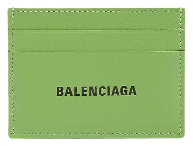 Balenciaga Logo print Leather Card Holder Wallet