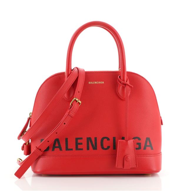 Balenciaga Logo Ville Leather Small Satchel