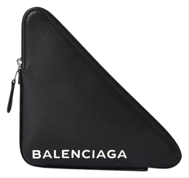 Balenciaga Mini Bag Pouch Triangle 476977 Black Leather Clutch