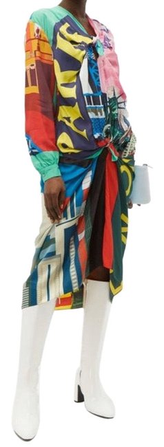 Balenciaga Multicolor Knotted Scarf Night Out Dress4 S