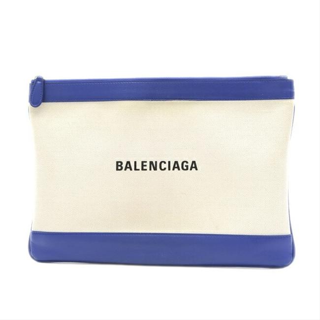 Balenciaga Navy Clip M Second Natural 420407 Blue Leather Clutch