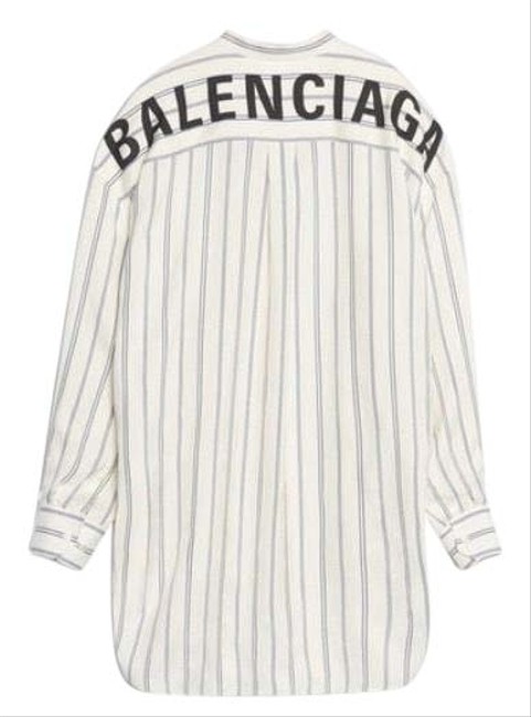 Balenciaga New Swing Logo Printed Shirt Button down Top8 M