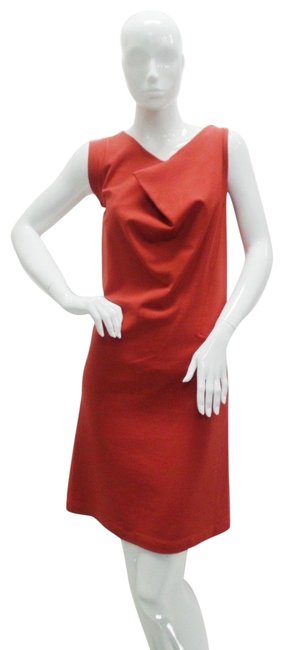 Balenciaga Orange Sleeveless Ruffle Mid length Short Casual Dress4 S