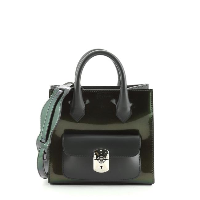 Balenciaga Padlock All Afternoon Mini Green and Purple Patent Leather Tote