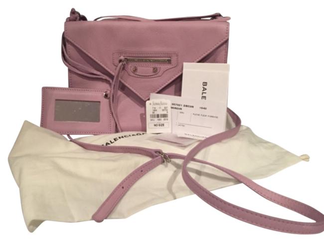 Balenciaga Paper Envelope Lavender Leather Cross Body Bag