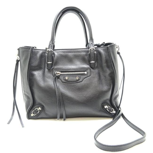 Balenciaga Paper Mini 2way Ladies 305572 Black Leather Shoulder Bag