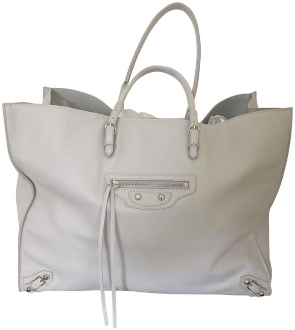 Balenciaga Papier Light Grey Leather Tote