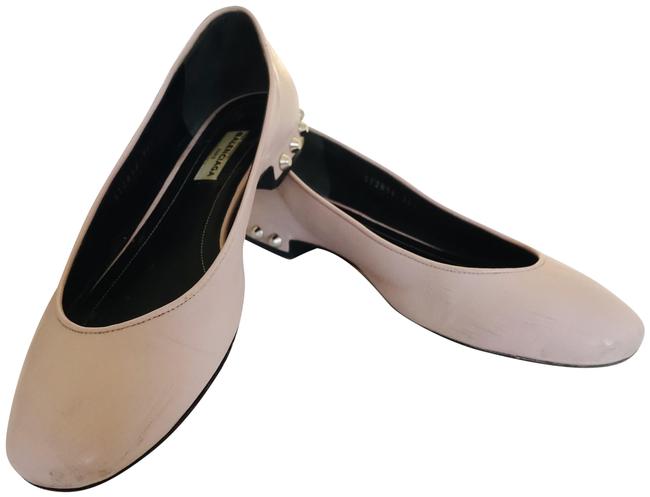 Balenciaga Pink Studded Leather Flats