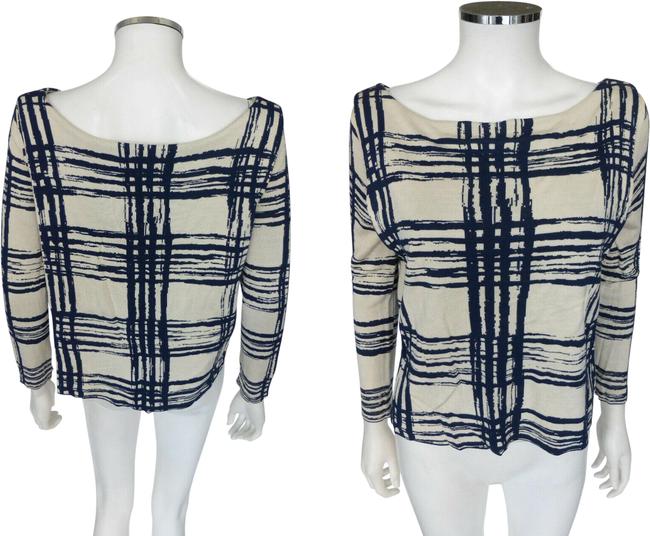 Balenciaga Plaid Tank Lined Wool Knit38 Us 2 Ivory Blue Sweater